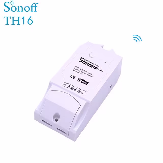 Sonoff TH16 – inteligentny przekaźnik Wi-Fi z pomiarem temperatury i wilgotności, sterowany przez aplikację i asystentów głosowych.
