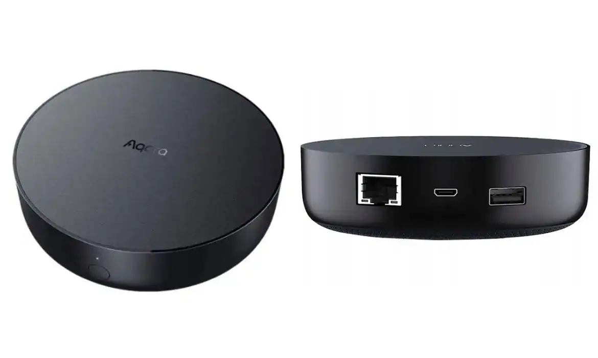 Aqara Hub M2 – nowoczesne centrum sterowania inteligentnym domem z obsługą Apple HomeKit.