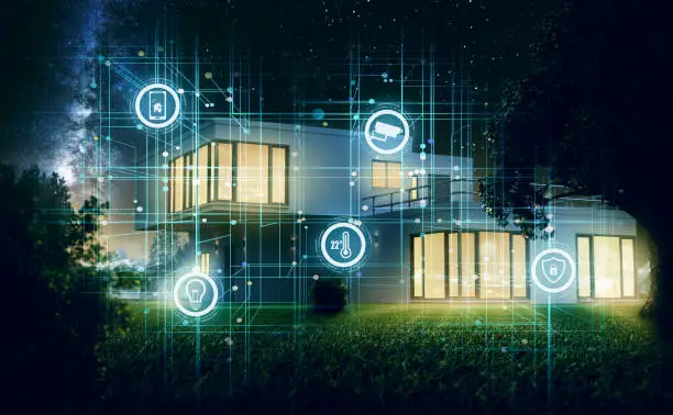 Dom wyposażony w nowoczesne technologie Smart Home do zdalnego zarządzania funkcjami budynku