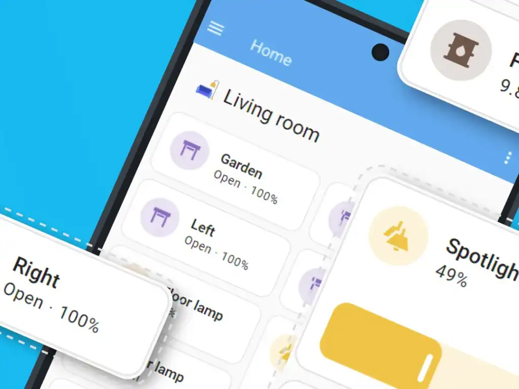 Panel sterowania Home Assistant na smartfonie – przykładowa automatyzacja i urządzenia