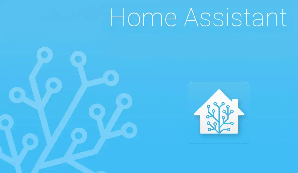 Logo Home Assistant na niebieskim tle – system do zarządzania inteligentnym domem